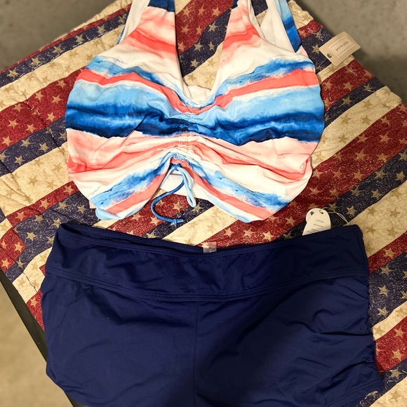 NWT Peyton & Parker women’s SWIM TOP, colorful halter top SIZE LARGE - Picture 6 of 7